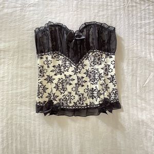 Floral and mesh corset
